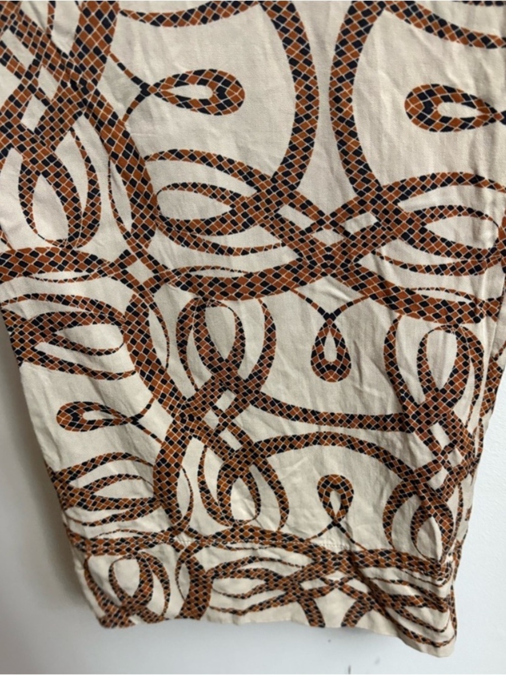 H&M X Richard Allen Brown Patterned Wide-Leg Pants US 8 - Picture 3 of 9